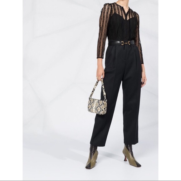 NWT Authentic Sandro Contract Panel Black Lace Jumpsuit - Picture 4 of 5